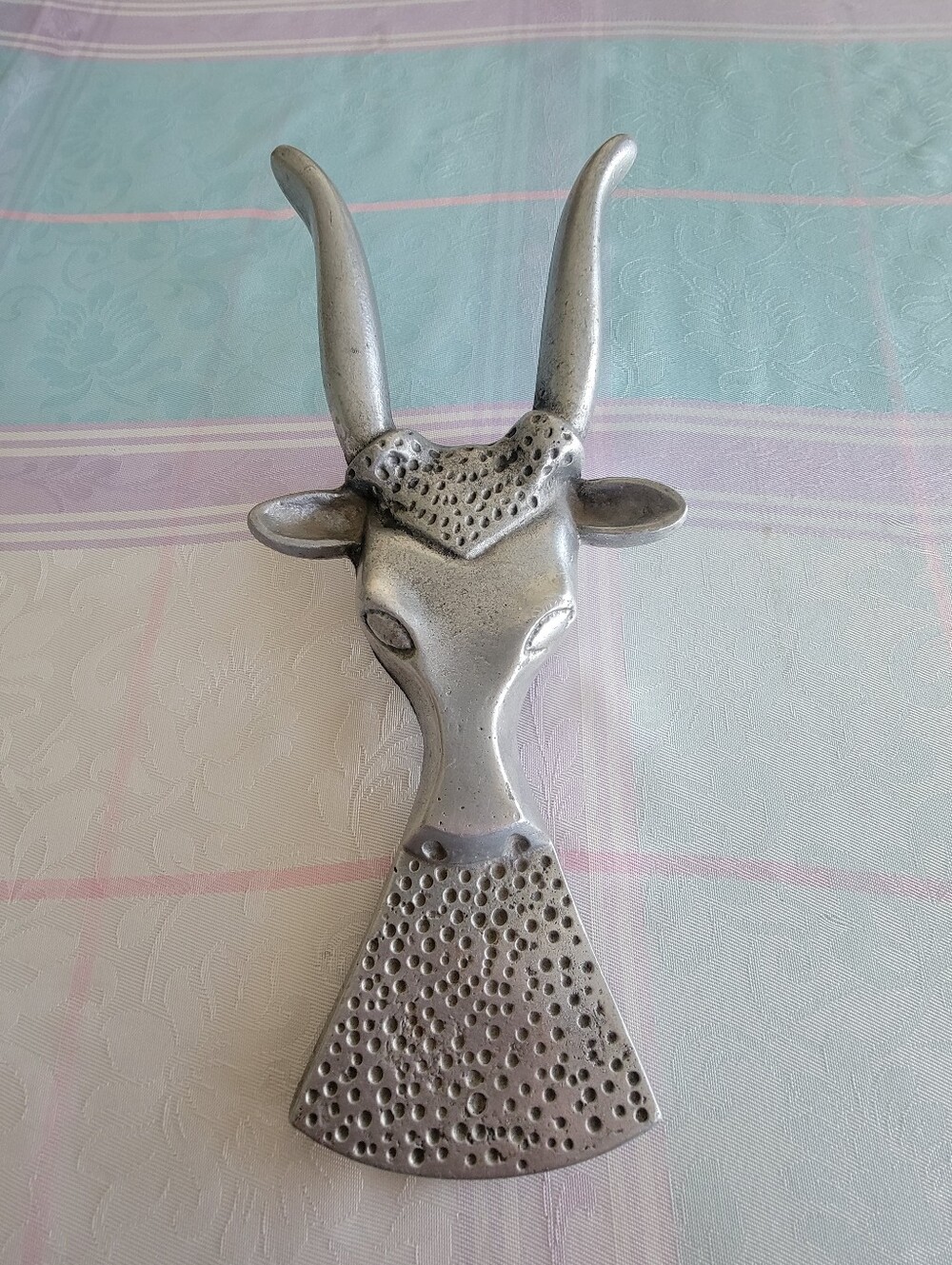 Vintage Boot Jack Shoe Horn Bull Head Horned Steer